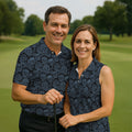 Gothic Sugar Skull Pattern Golf Polo Shirt, Golf Shirts For Women, Women’s Golf Polo