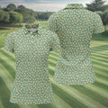 Sandwich Golf Course Seamless Pattern Performance Golf Shirt, Women Golf Top, Ladies Golf Shirts