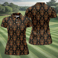 Haunted Face Wallpaper Halloween Golf Polo Shirt, Women's Golf Shirt, Golf Tops For Women