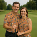 Vintage Black Cat Halloween Pattern Polo Shirt, Mens Golf Polo, Golf Apparel For Men