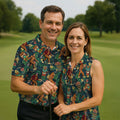 Bigfoot Tropical Tiki Resort Pattern Design Hawaiian Golf Polo, Golf Tops For Men, Golfing Apparel