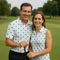 Grid Pattern Shamrock Golf Shirt, St Patrick's Day Golf Tops For Men, Golf Shirts For Men, Polo Shirts For Men