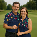 String Lights Snowflakes Christmas Golf Shirt, Mens Golf Shirts, Golf Apparel For Men