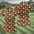 Halloween Skull Pumpkin Pattern Golf Polo Shirt, Ladies Golf Tops, Golf Shirts For Women