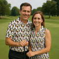 Funny Potted Cactus Pattern Men's Golf Polo Shirt, Adult Humor Golf Apparel For Men, Printed Golf Shirts