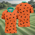 Watermelon Slice Polo Shirt, Orange Summer Design, Golf Shirts For Men