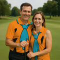 Orange Blue Stone Age Hawaiian Golf Shirt, Mens Golf Apparel, Golf Polo Shirts For Men