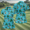 Tropical Alligators on Island Beaches Hawaiian Golf Polo, Golf Tops For Women, Golfing Apparel