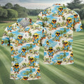 Cute Funny Duck Hawaiian Golf Shirt, Beach Theme Men's Golf Shirt, Polo Shirts For Men