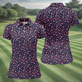 Funny Starfish Naughty Position Black And Pink Women's Golf Tops, Valentines Golf Gift, Golf Gift For Ladies