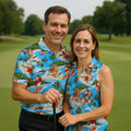Funny Beach Surfer Jesus Hawaiian Golf Shirt, Mens Golf Polo, Printed Golf Shirts