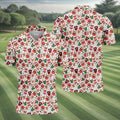 Cute Christmas Dessert Pattern Golf Tops For Men, Cartoon Character Polo Shirts For Men, Christmas Golf Shirt