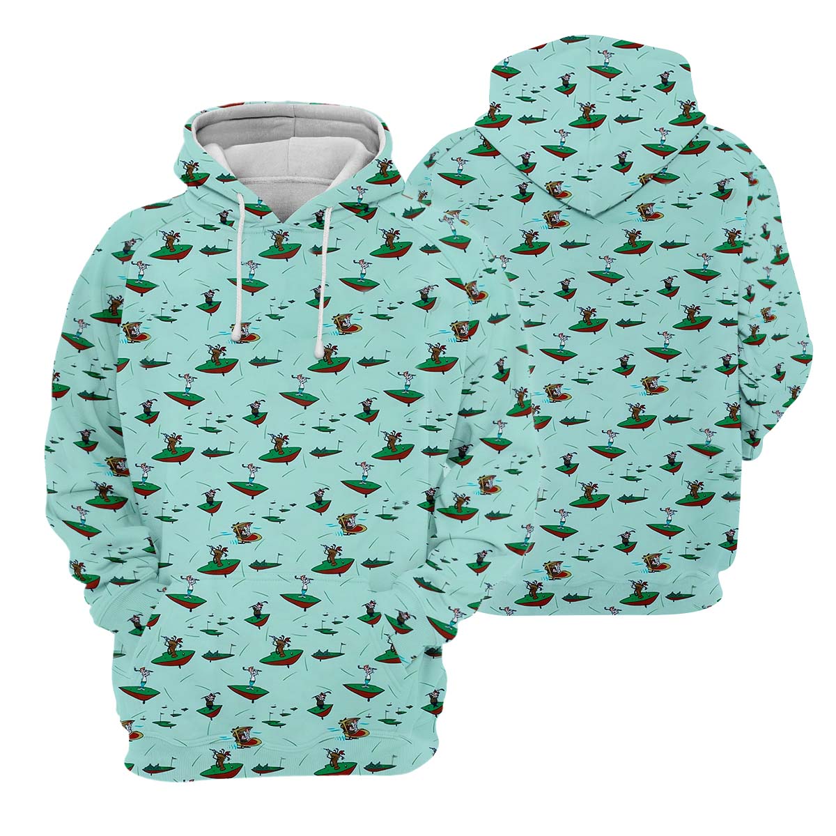 Playful Cartoon Golfer Golf Polo Shirt, Golf Gifts For Men, Golf Gift Ideas