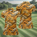 Tiger Stripe Pattern Hawaiian Golf Shirt, Fun Women's Golf Shirts, Ladies Golf Shirts