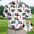 Golf Cart Girls Pattern Golf Polo Shirt, Hawaiian Golf Shirt, Mens Golf Apparel