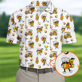 Funny Beer Mug Golfer Pattern Golf Polo Shirt, Mens Golf Polo, Golf Apparel For Men