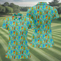 Tropical Cocktail Summer Vibe Retro Golf Shirt, Ladies Golf Tops, Golf Shirt For Women, Ladies Golf Shirts