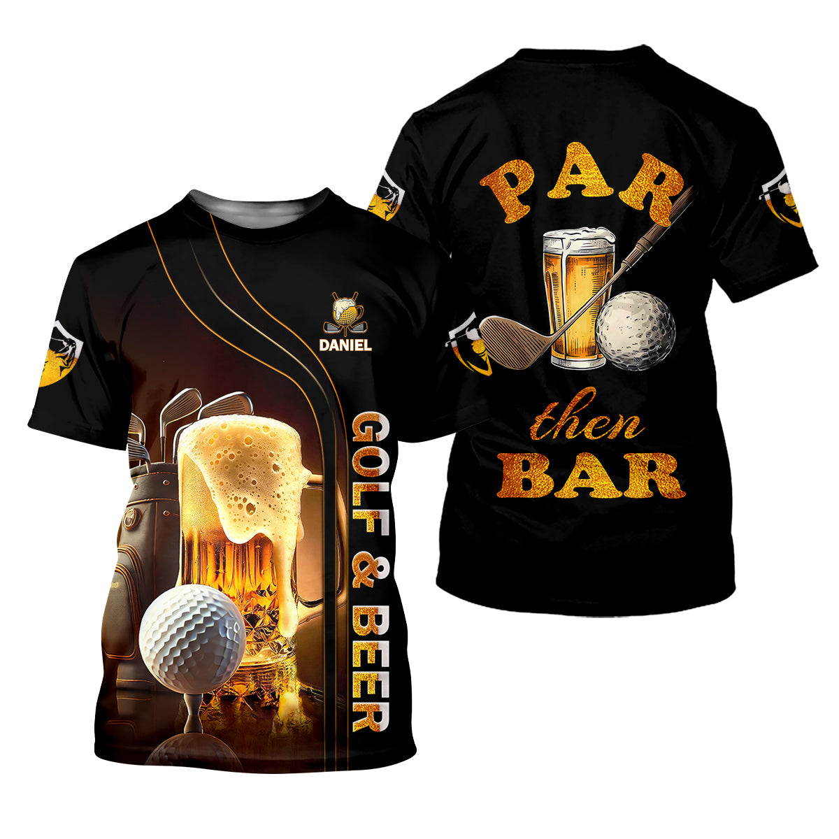 Par Then Bar Golf And Beer Custom Funny Golf Polo Shirt, Dad Golf Gifts