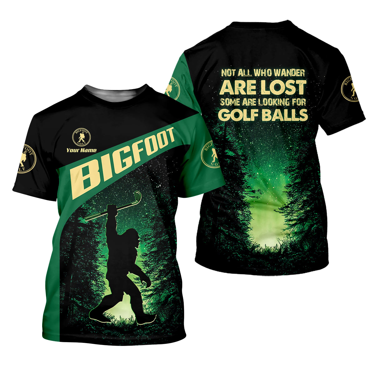 Bigfoot Custom Mens Golf Polo Shirt,  Golf Gifts For Dad