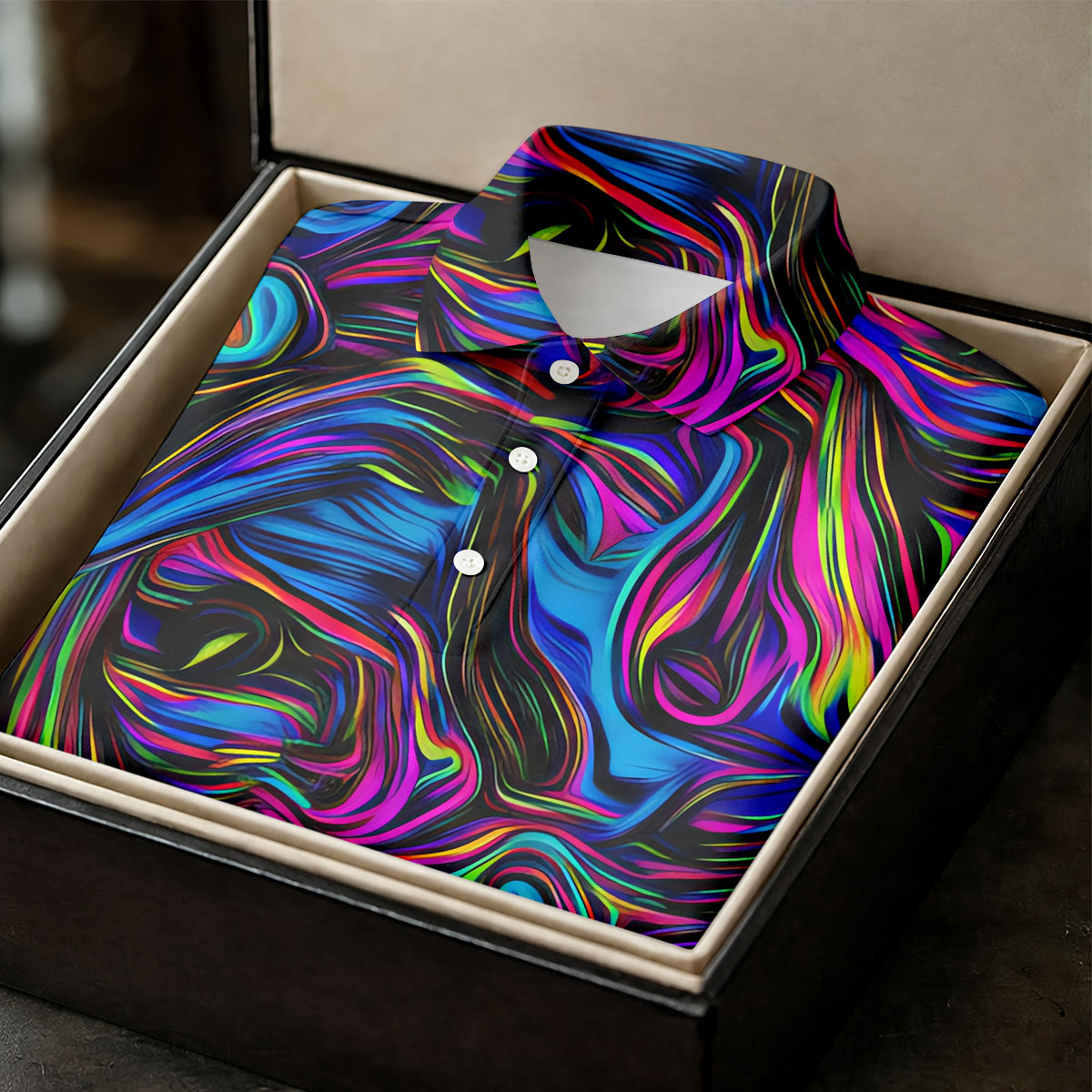 Vibrant Neon Liquid Marble Abstract Golf Shirt, Women’s Golf Tops, Women’s Golf Apparel