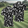 Dead Tired Coffee Breakfast Pattern Golf Shirt, Men's Golf Shirt, Golf Polo Shirts For Men