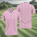The Pink Taco Seamless Pattern White Golf Shirt, Golf Tops For Men, Tacos Lover Golf Gift For Men