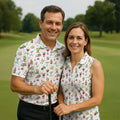 19th Hole Cocktail Drinks Pattern Golf Shirt, Mens Golf Polo, Printed Golf Shirts