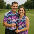 Tropical Palm Tree Golf Shirt, Men’s Golf Polo Shirt, Hawaiian Polo Shirt, Summer Beach Polo For Men