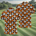Halloween Skull Pumpkin Pattern Golf Polo Shirt, Men's Golf Shirt, Hawaiian Golf Shirt