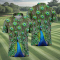 The Peacock Unique Golf Shirt, Golf Tops For Men, Golf Shirts For Men, Polo Shirts For Men