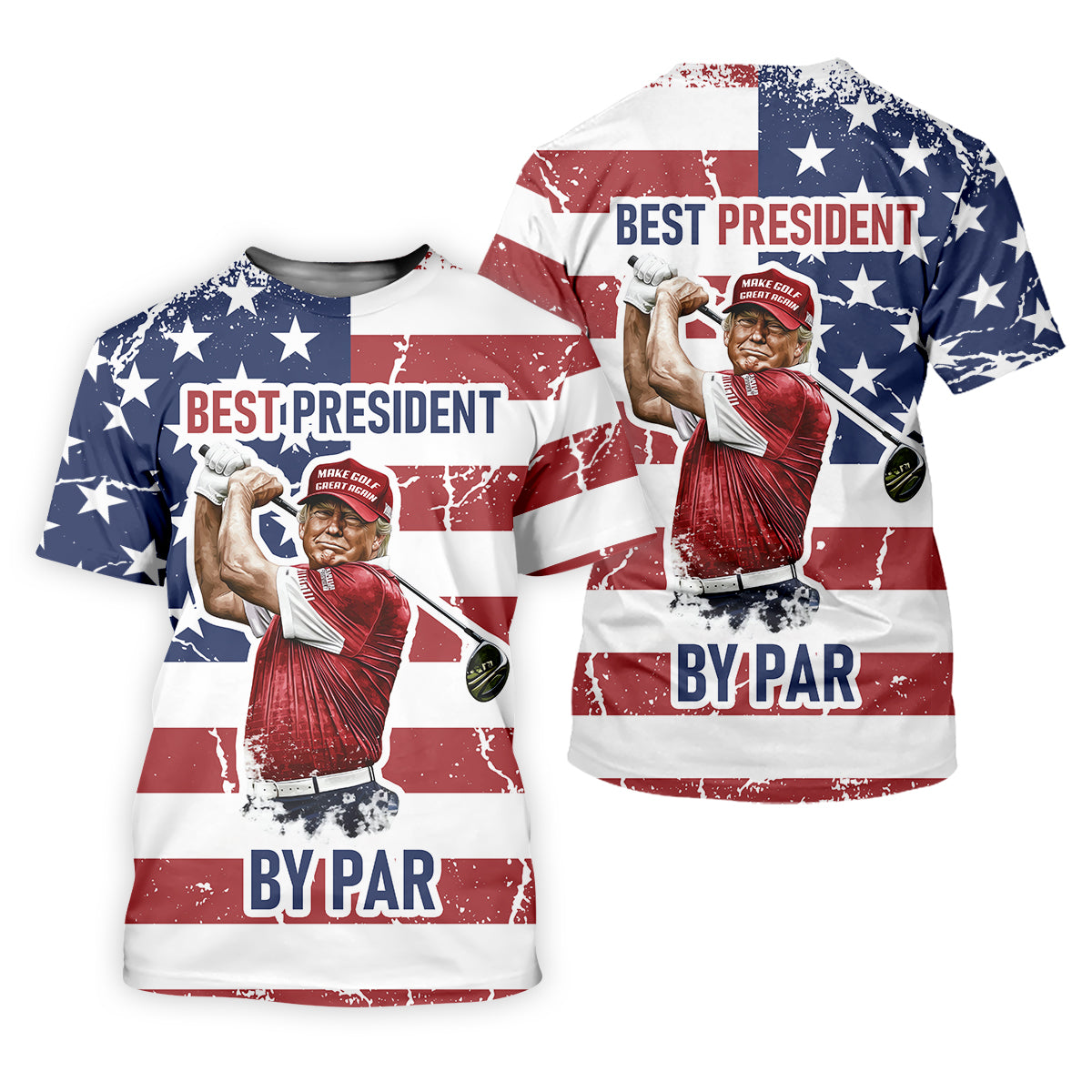 Best President By Par Men's Golf Polo Shirt, Funny Trump Shirt, Christmas Golf Gift