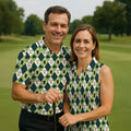 Green And White Argyle Pattern Beer St Patrick's Day Golf Shirt, Golf Tops For Men, Polo For Men