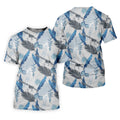 Blue Feather Golf Polo Shirt, Mens Golf Gift, Mens Tropical Shirts