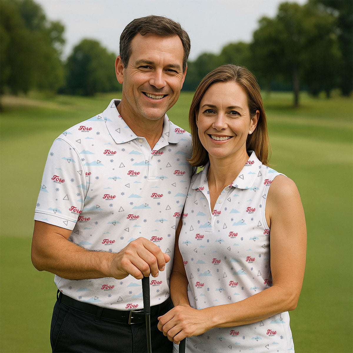 Fore Right Men's Funny Golf Shirts, Golf And Beer Polo Shirts For Men, Golf Shirts For Men