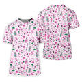 Seamless Pink Green Funny Womens Golf Polo Shirt, Ladies Golf Shirt, Womens Sleeveless Golf Shirts