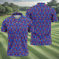Funny Peach Emoji Pattern Golf Polo Shirt, Men's Golf Polo Shirt, Novelty Golf Shirts For Men