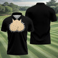 Black Funny Dickhead Faux Chest Golf Shirt, Men's Golf Shirt, Polo Shirts For Men