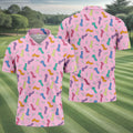 Funny Adult Novelty Pink Pattern Golf Shirt, Mens Polo Shirts, Golf Apparel For Men