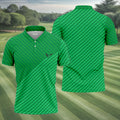 Lawn Mower Green Cross Stripe Father's Day Golf Shirt, Polo Shirts For Men, Golf Gift For Dad