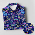 Mexican Holiday Symbols Neon Pattern Cinco De Mayo Celebration Fiesta Themed Golf Shirts For Men