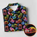 Neon Cats Tropical Vibe Women's Golf Tops, Cute Golf Outfit, Ladies Golf Shirts, Golf Shirt For Women