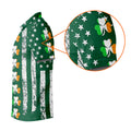 Irish Shamrock Vertical Stripes St Patrick's Day Golf Shirt, Polo Shirts For Men, Golf Shirts For Men
