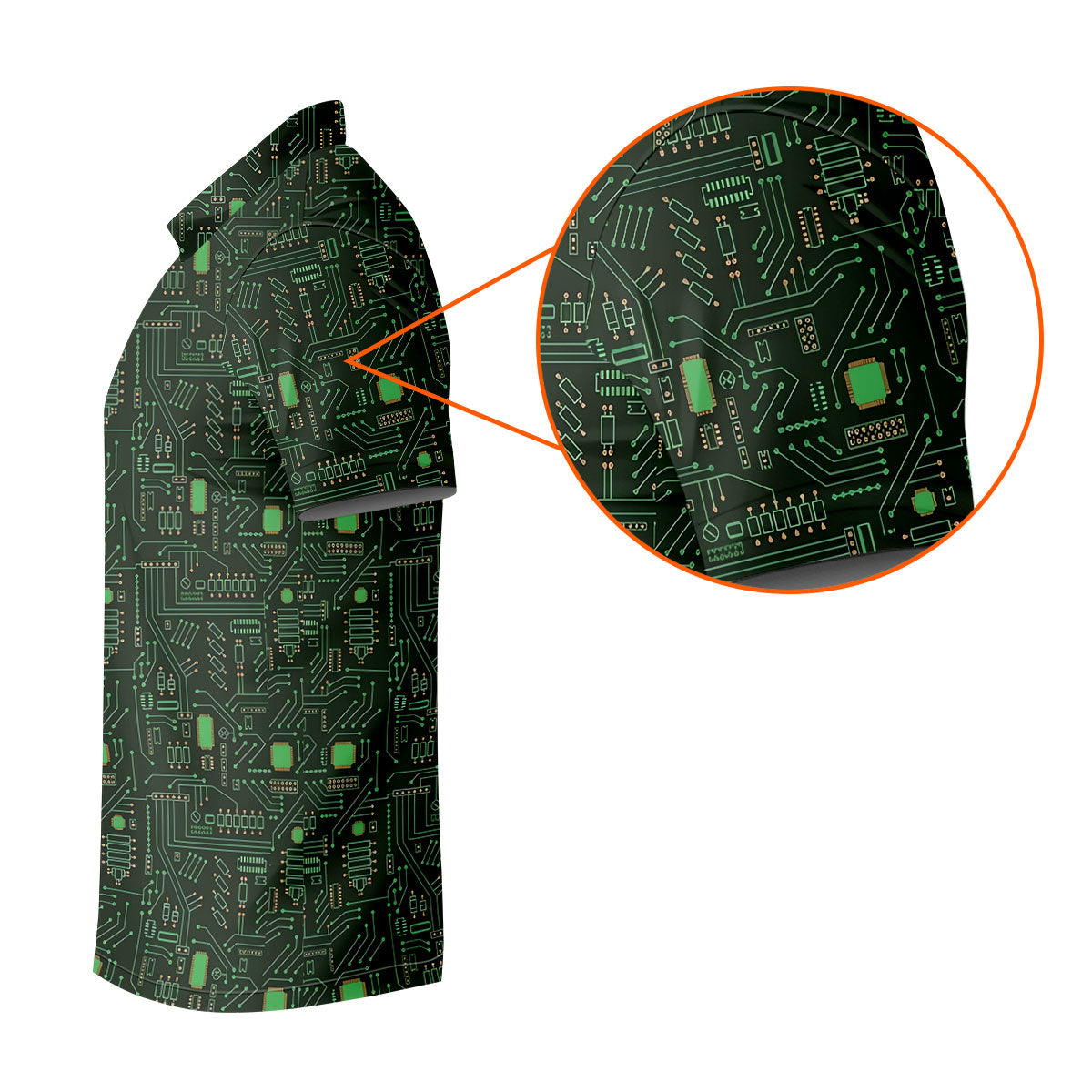 Computer Circuit Board Hawaiian Golf Shirt, Coder Gift Men's Golf Shirt, Polo Shirts For Men