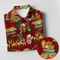 Men's Tropical Santa Surf Shack Golf Shirt, Christmas Golf Shirt, Golf Apparel For Men