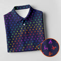 Naughty Position Adult Humor Rainbow Effect Men's Golf Polo Shirts, Golf Gift For Men, Golf Shirts For Men
