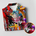 Colorful Abstract Graffiti Street Art Golf Shirt, Mens Golf Polo, Golf Apparel For Men