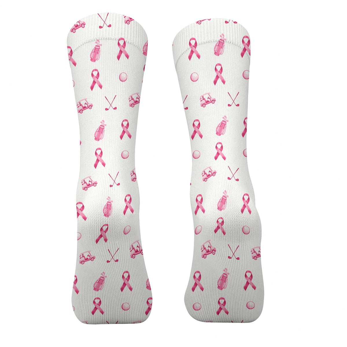 Breast Cancer Pink Ribbon Golf Socks, Christmas Golf Gift, Gifts For Golf Lovers, Golfing Apparel