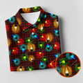 Colorful Christmas Light Plaid Women's Golf Tops, Christmas Golf Shirt, Golf Gift For Ladies