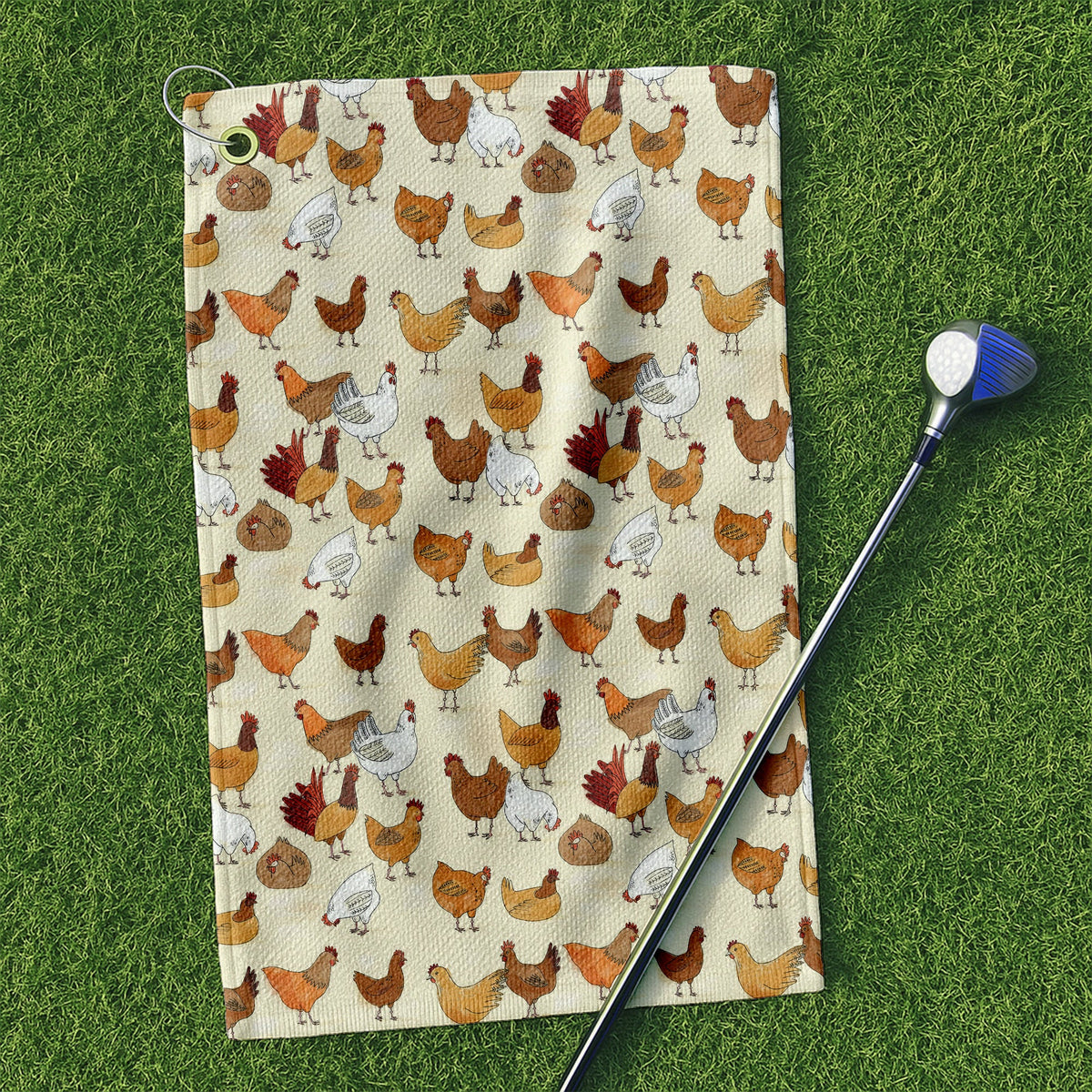 Chicken Family Funny Golf Towel, Men Golf Towel, Golf Rag, Unique Gifts For Men, Golf Gift For Dad