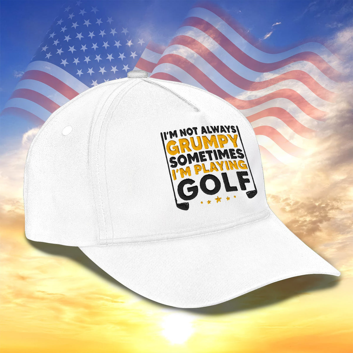 I'm Not Always Grumpy Sometimes I'm Playing Golf Embroidered Baseball Cap, Golf Hat, Dad Golf Gift